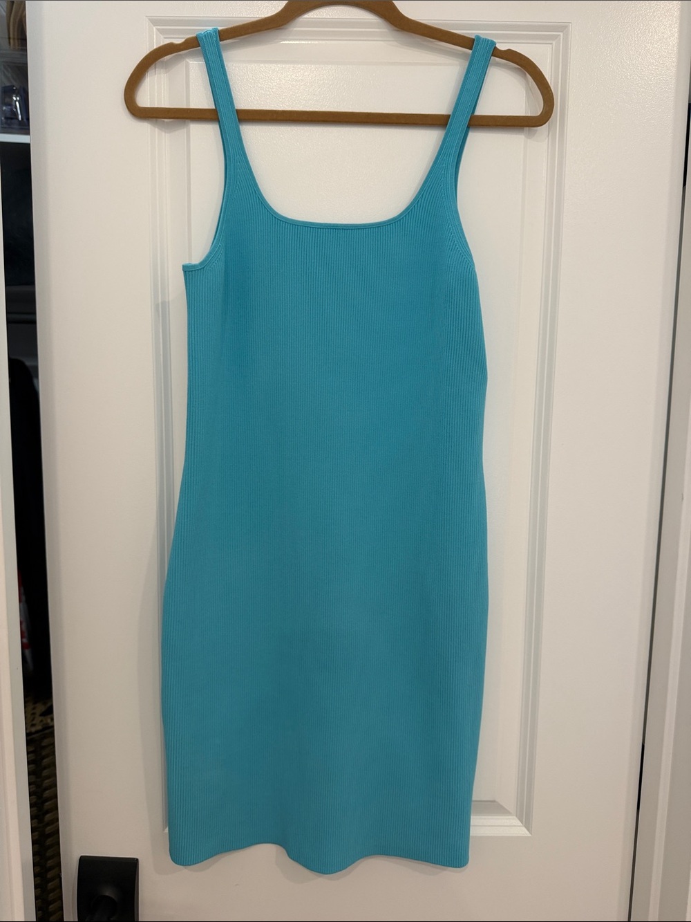 J.Crew Ribbed Knit Tank Dress Aqua Blue NWT Size Medium